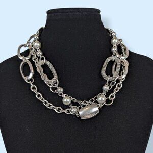 V. Premier Designs 3-Strand Metal Chain Necklace